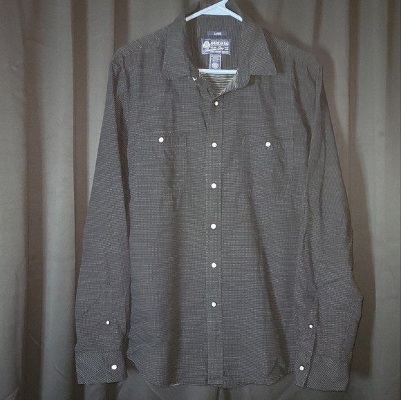 American Rag Large Button Down Long Sleeve Microdot - Picture 1 of 11